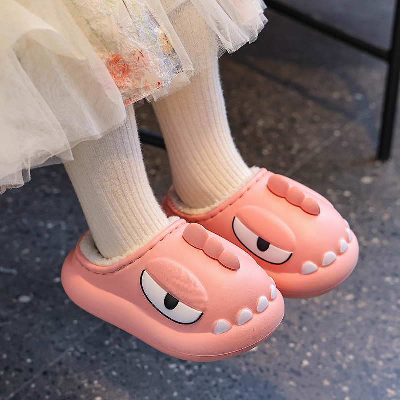 Zapatillas de algodón para niños de invierno, niños y niñas, zapatos de algodón cálidos, EVA impermeable para padres e hijos, bolsas de tacones para bebés