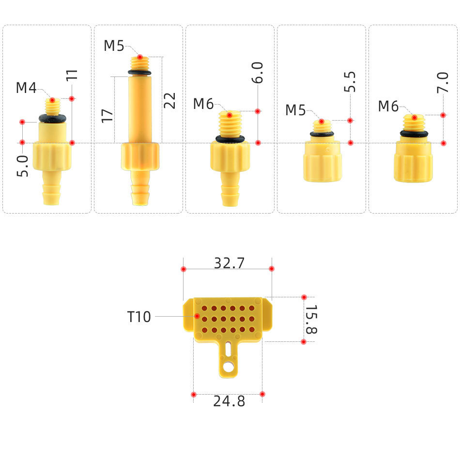 EZmtd 32 piezas de freno hidráulico juego de herramientas de cambio de aceite de bicicleta simple embudo de combustible de escape aguja de inyección de aceite