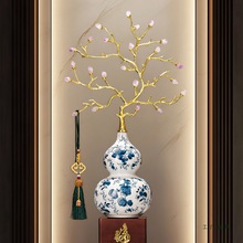 紫水晶大号葫芦摆件感客厅玄关入户装饰品乔迁新居礼品