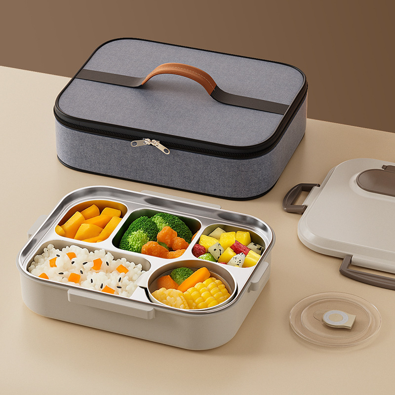 ステンレス製ランチボックス 大容量316 大型仕切り弁当箱 学生・会社員・食堂用 保温バッグ付き|undefined