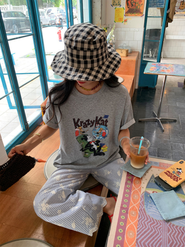 落落狷介裤子女款夏宽松bf慵懒风2025年新款设计感阔腿裤刺绣条纹|undefined