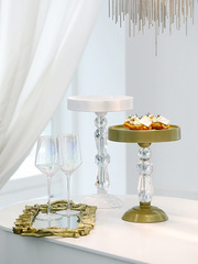 5ZV7批發婚禮甜品台主蛋糕架 歐式鐵藝高腳蛋糕盤 冷餐茶歇白色水