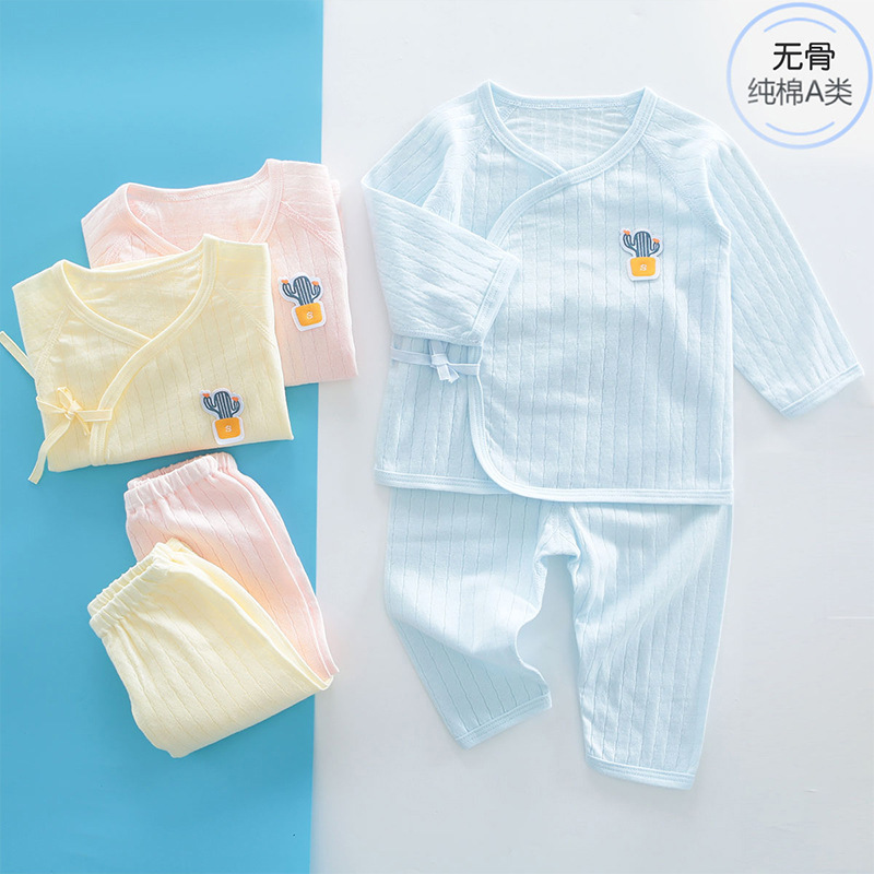 Summer Thin Baby Two-Piece Clothing Set, Class a Pure Cotton Newborn Clothes, Base Layer Underwear Set, Seamless Baby Air-Conditioning Clothing Summer Thin Baby Two-Piece Clothing Set, Class a Pure Cotton Newborn Clothes, Base Layer Underwear Set, Seamless Baby Air-Conditioning Clothing
