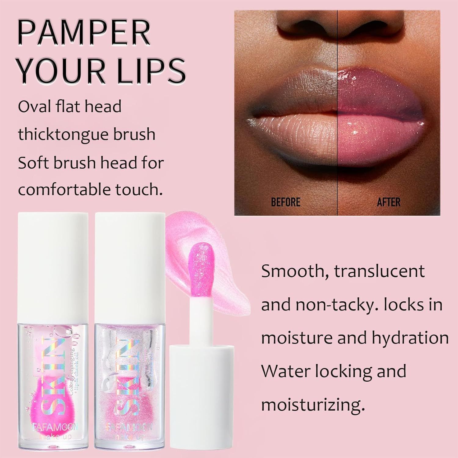 Läppglaze Pärlemorskimrande läppglans Doodle Lip Temperaturförändrande läppglaze Aqua läppglans Läppglans FAFAMOON Gränsöverskridande kostym_voghion.com