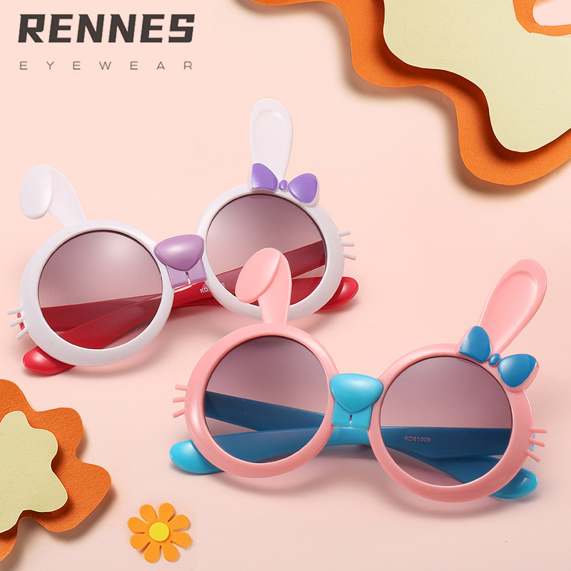 Nuevo conejo lindo gafas niños y niñas de dibujos animados gafas de sol niños moda forma gafas de sol 61006