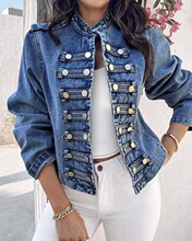 H 45482 Standing Collar Denim Jacket ����ţ������ �羳ŷ����