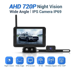 5 düym HD AHD rəqəmsal simsiz tək kanallı arxa görüntü monitoru