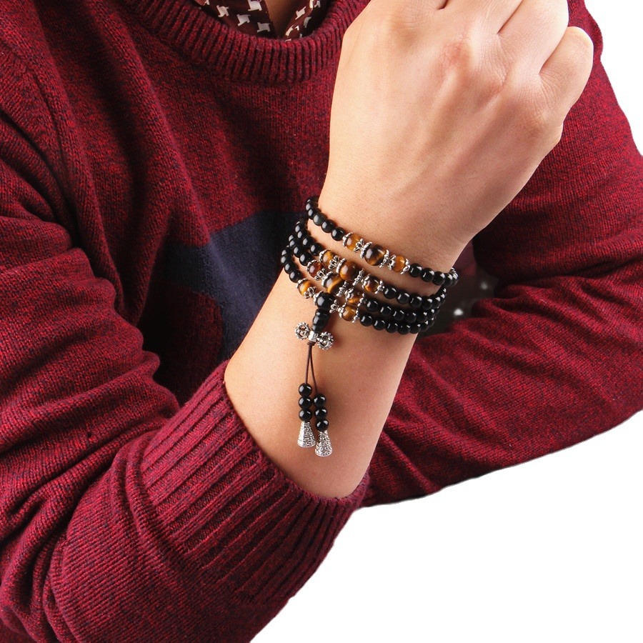Bracelet en cristal naturel, bijoux de Couple en obsidienne, vente en gros, nouvelle collection 2024, offre spéciale, 108_voghion.com