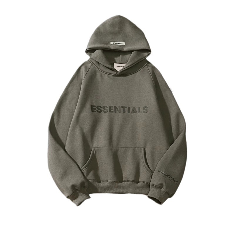 FOG ESSENTIALS letras de silicona estereoscópica hombres y mujeres americanos camisa con sudadera con sudadera con sudadera image 5