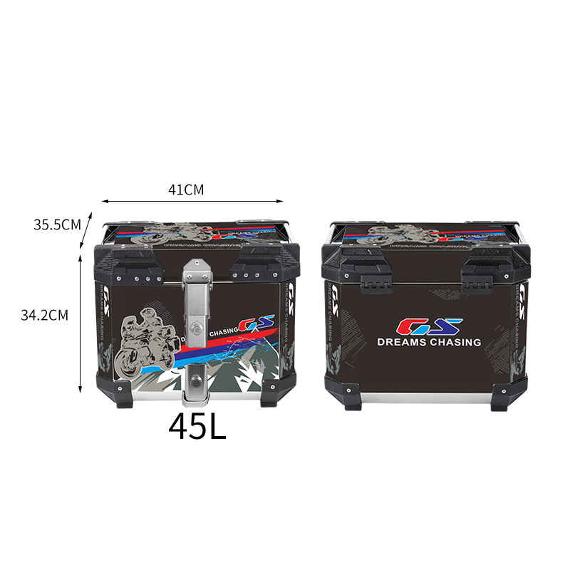 alloy scooter — Xiaoniu Electric car tail box - 45l-quick-release-lock-decal-solo-crossing-black