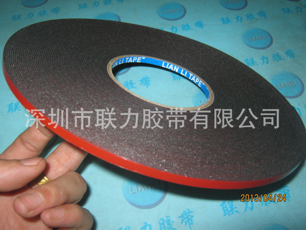 联力泡沫双面胶 台湾黑色汽车泡棉 联力正品  6MM*30米