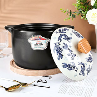 New Explosion-proof 5L Casserole Gas Soup Pot High Temperature Resistant Household Simple Stew Pot Thickened Soup Pot Dry Boil Uncracked