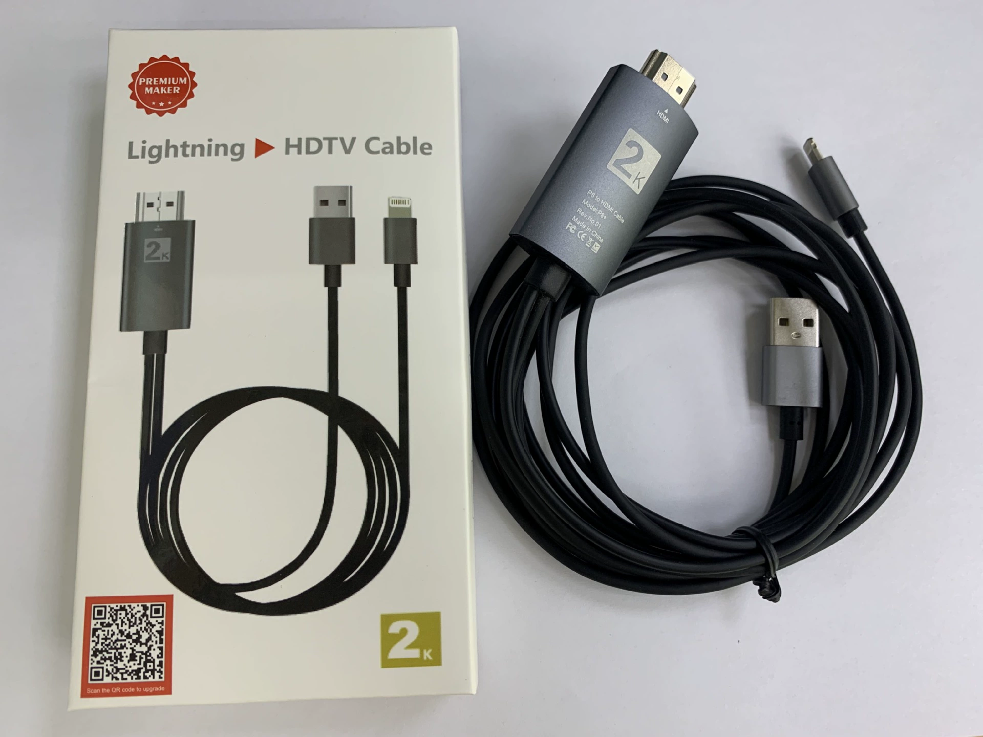 Совместимый кабель видео высокого разрешения для Apple Android Type-C к HDTV, подключай и используй с адаптером Lightning