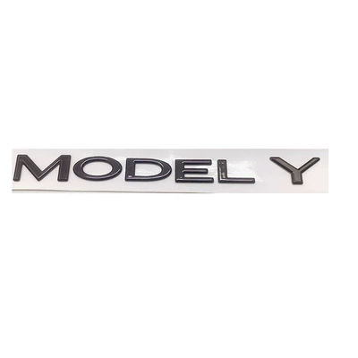 logo tesla cover tailgate T | Car logo - modely-glossy-black