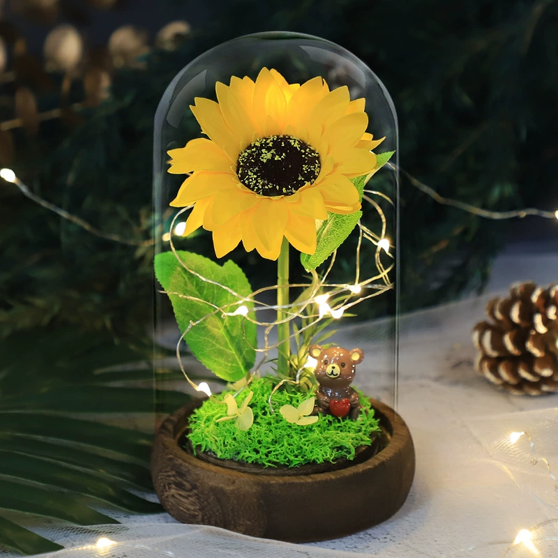 Full Tiantian Dry Flower Bouquet Glass Flower Fireflower Day Gift Female Teacher Send Girlfriend Eternal Flower Rose