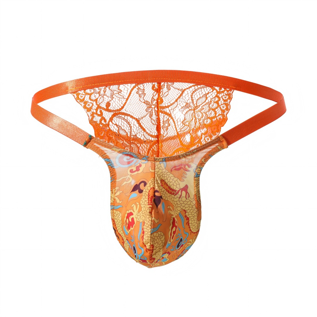 Men's Lace Thong Sexy Temptation Sexy See-Through Underwear Mesh Flirting Men's Underwear Lace Briefs