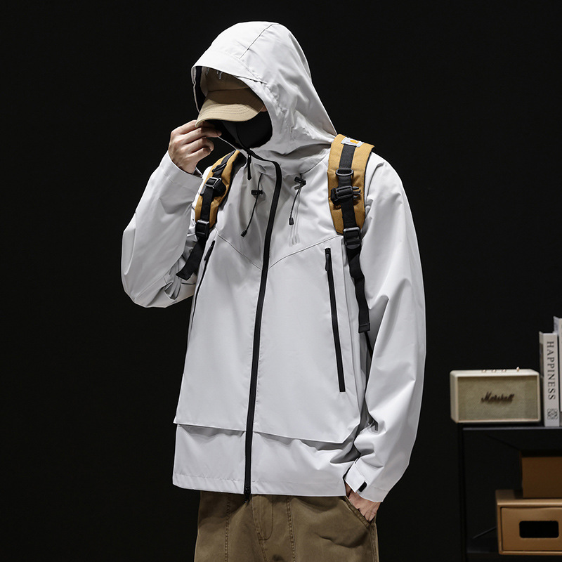 Autumn Casual Assault Jacket Men's Mountain Style Loose Work Jacket Waterproof and Windproof Outdoor Hiking Top Trendy