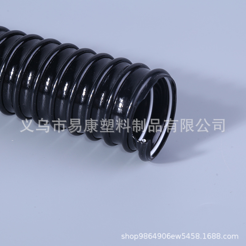 厂家供应外径48mm抗压耐磨PVC钢丝波纹管 配电柜穿线护套管