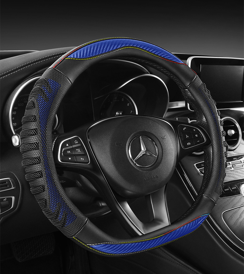 New car steering wheel cover, temperature-regulating, wear-resistant, universal steering wheel protector, spliced, breathable, non-slip steering wheel cover