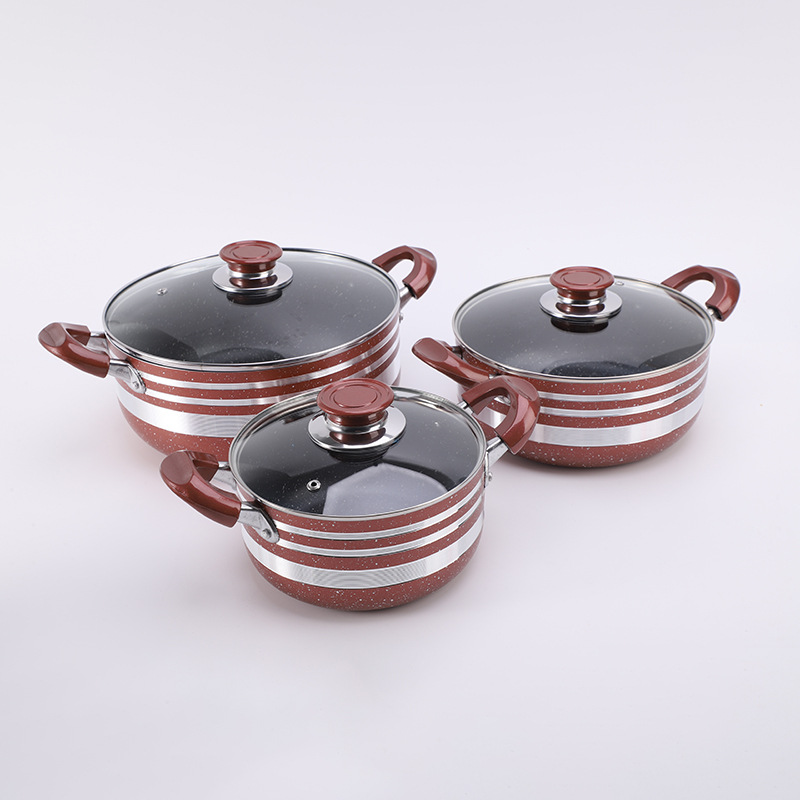 Fábrica de cuatro piezas maceta de piedra maifan olla de regalo colorido conjunto de olla boutique no fumadores wok Antiadherente al por mayor