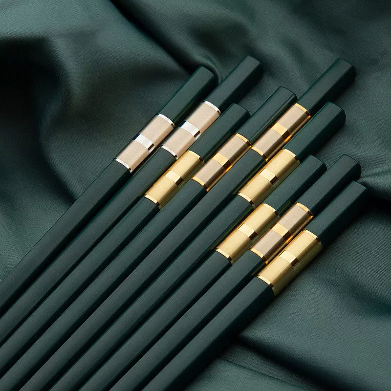 Green Scandinavian metal high quality chopsticks, high-quality style, Nordic style, wholesale