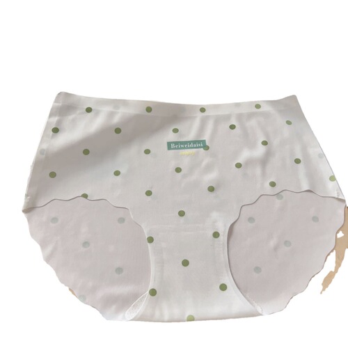 Summer sweet cream polka dot print cute girl seamless ice silk underwear pure cotton antibacterial crotch women's briefs