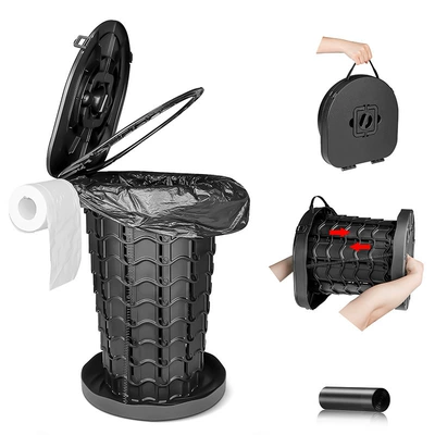 Camping Self-Driving Car Mobile Toilet Outdoor Toilet Portable Emergency Car Toilet Foldable Stool (Kempinq və səyahət) - l31033580mm-black