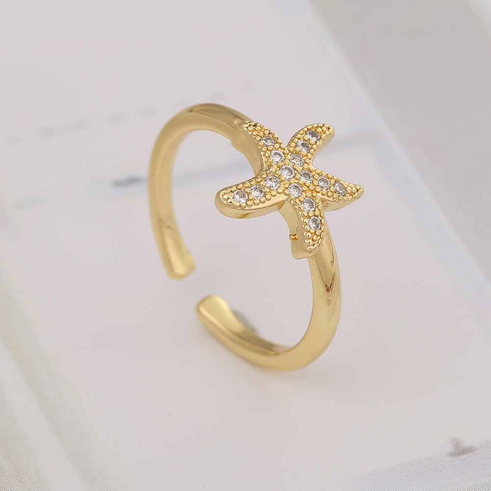 Einfacher Starfish Love Heart Ring display picture 4