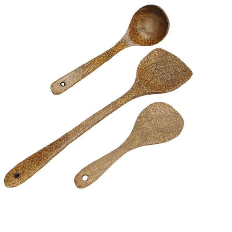 Big wooden spoon from natural wood, tableware, kitchenware