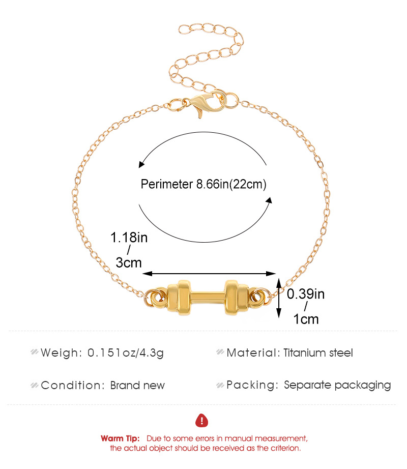 10g Weight Titanium Steel Pendant Material Bracelets Classification Titanium Steel Basic Modern Style Classic Style Plating Geometric Dumbbell Solid Color Bracelets