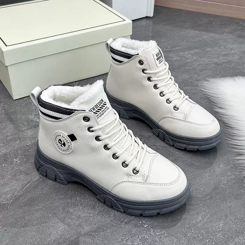 Женские бархатные хлопковые ботинки 2025 года, новые, тёплые, на платформе, с мягкой подошвой, спортивные, повседневные, зимние, на толстой нескользящей подошве