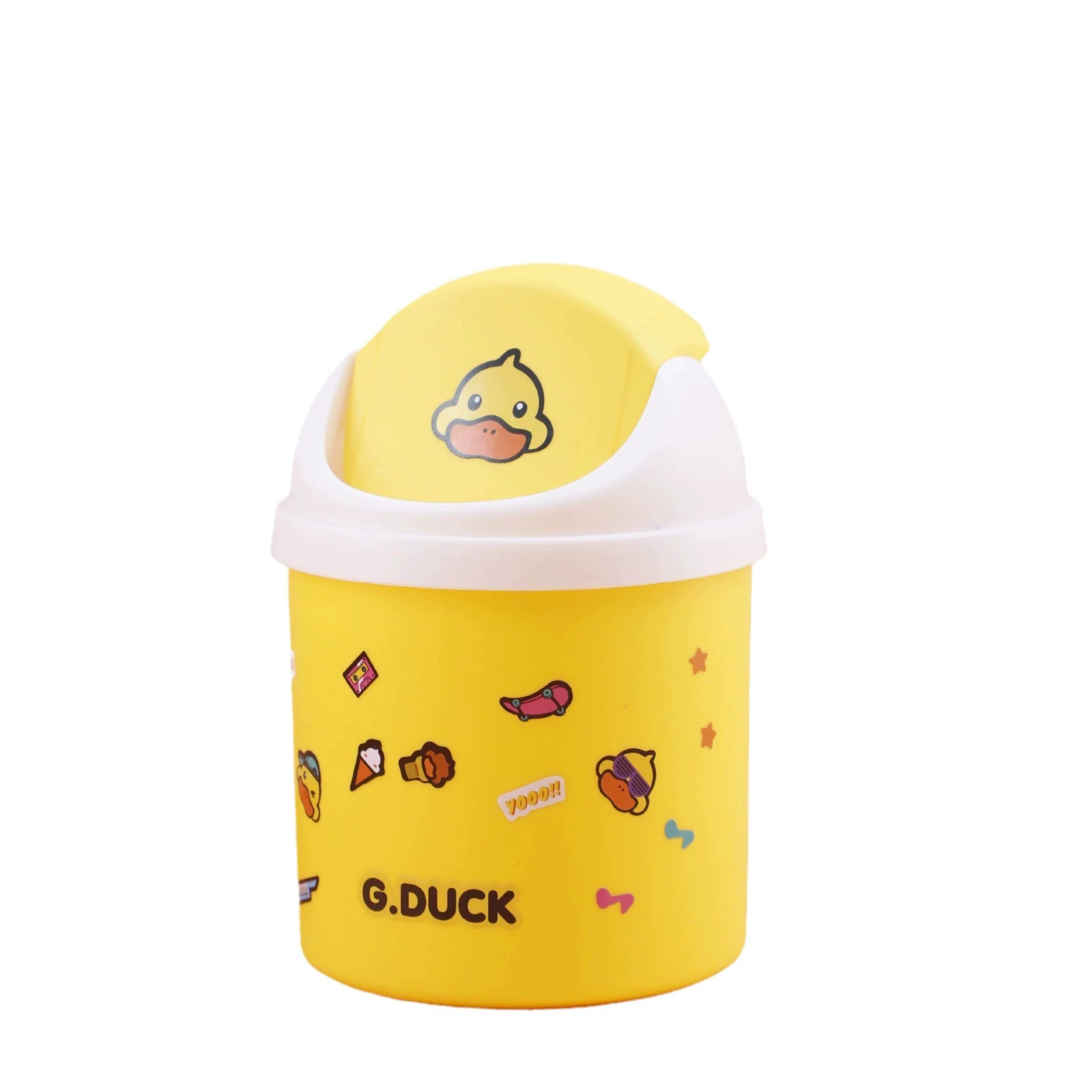 G.DUCK B.Duck, small garbage can, cute table storage system for home use