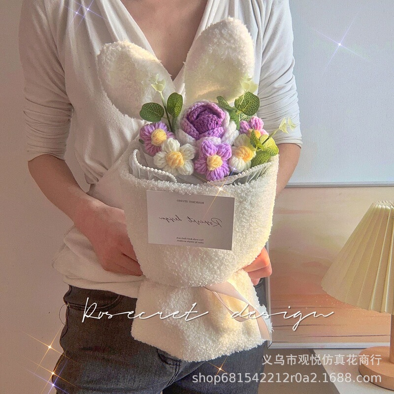 教师节礼物针织花束成品手工花束妇女节礼物女神节花束小清新跨境|undefined