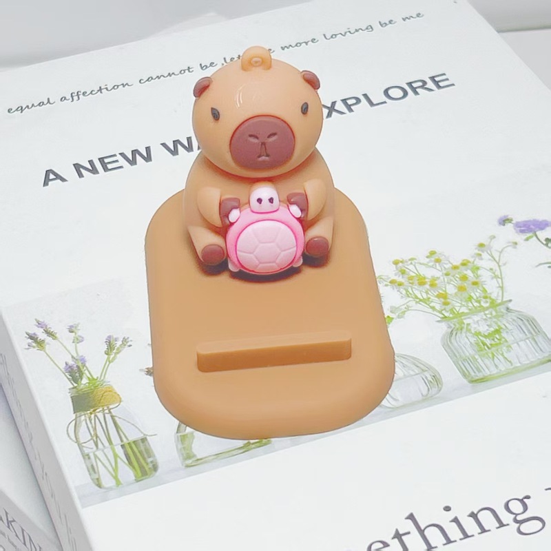 かわいいカピバラ立体公仔怠け者デスクトップスタンド創意携帯電話スタンドプレゼント置物|undefined