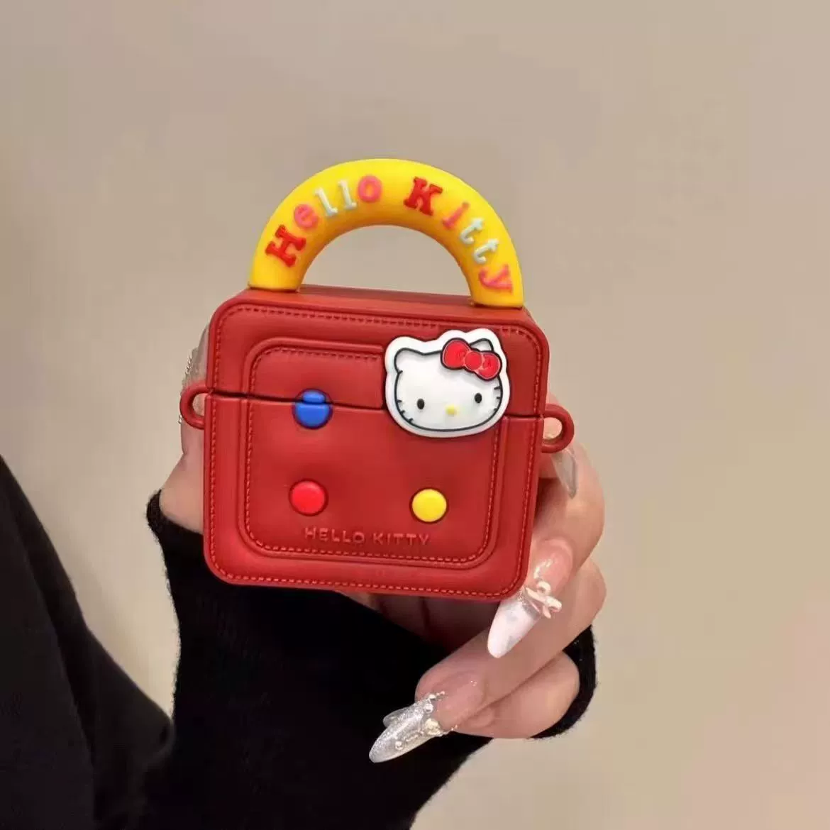 Силиконовый защитный чехол в виде мультфильма (Apple) для AirPods 1/2/Pro/3, милый карабин-брелок, Bluetooth-чехол