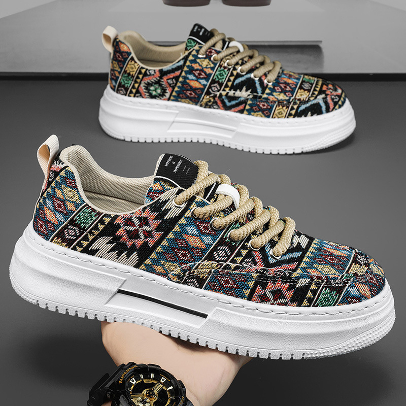 Spring 2025 New Fashion All-match Breathable Men's Shoes Outdoor Sports Casual Shoes High-value Board Shoes Internet Popular Fashion