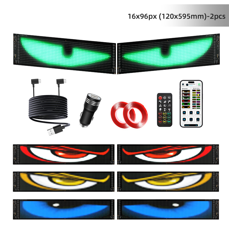 LED coche pantalla suave usb coche pantalla de publicidad flexible APP Bluetooth pantalla inteligente ventana puerta pantalla a todo color image 14