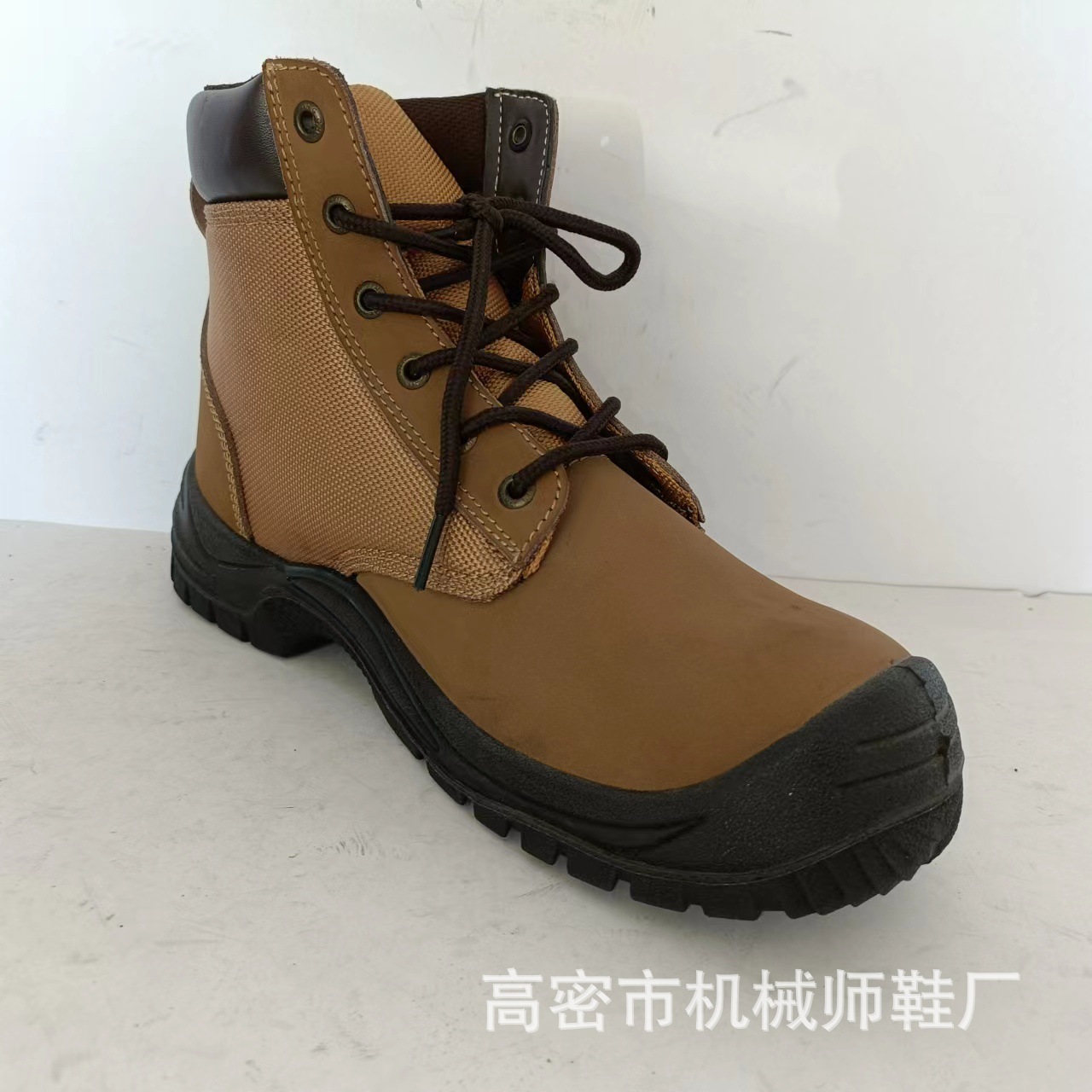 出口劳保鞋 二层牛巴皮工作鞋 PU双密度底 欧标防砸防刺穿安全鞋