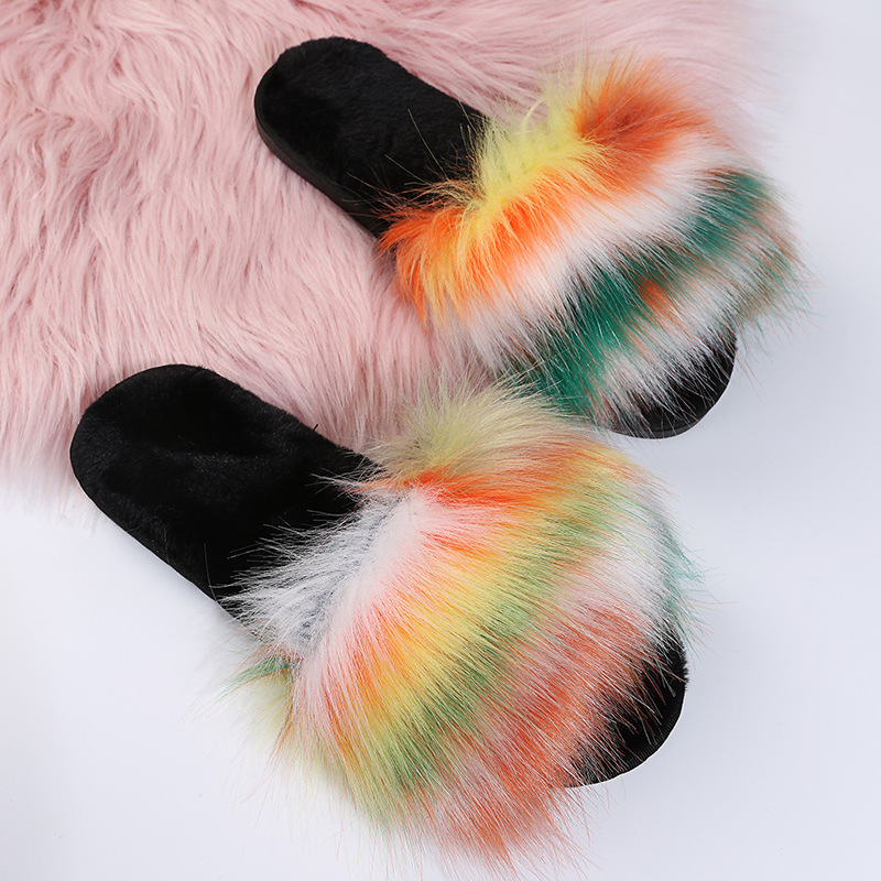 Color Furry Slippers NSKJX104269