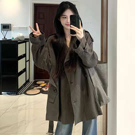 韩系中长款风衣外套女2025秋冬新款御姐气质巨好看小个子穿搭上衣