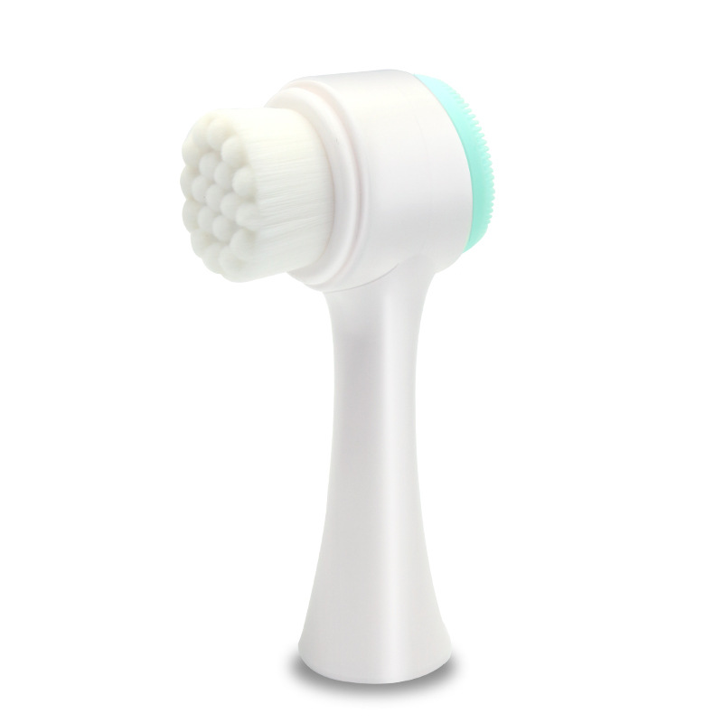 Cepillo de lavado de cara de silicona de doble cara suave piel hogar instrumento de limpieza manual limpieza profunda removedor de maquillaje masaje herramienta de belleza cepillo