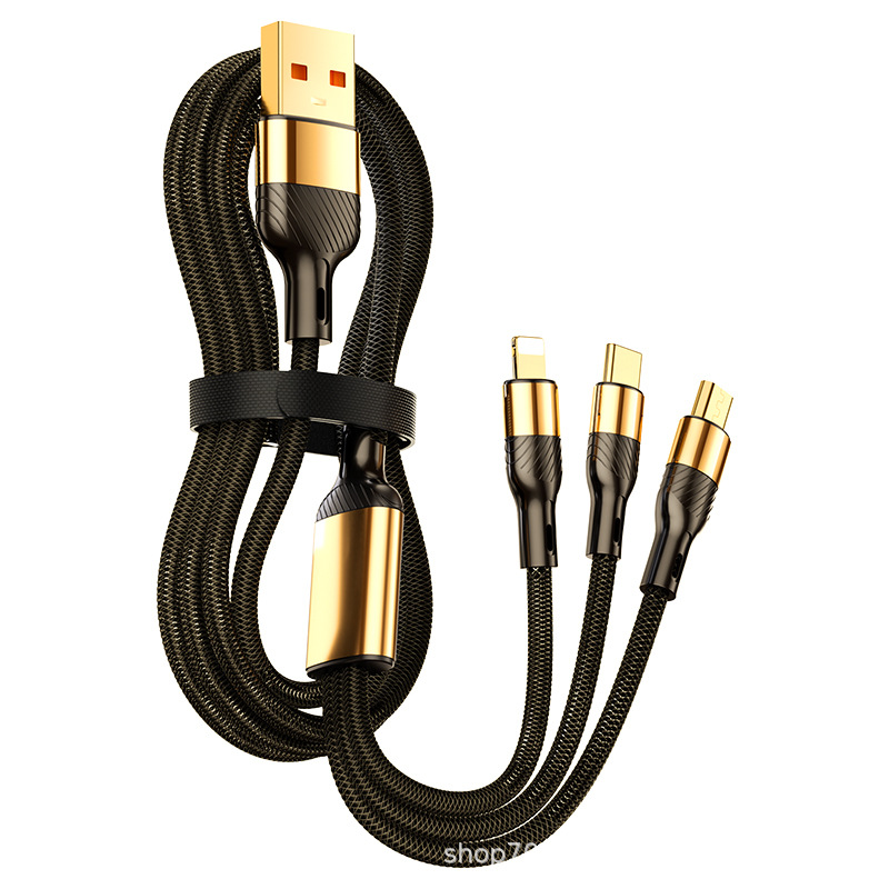 Super Fast Charging Data Cable 3-in-1 Universal All Protocols Compatible with Apple 17 Huawei 1-to-3 Charging Cable Tablet Universal