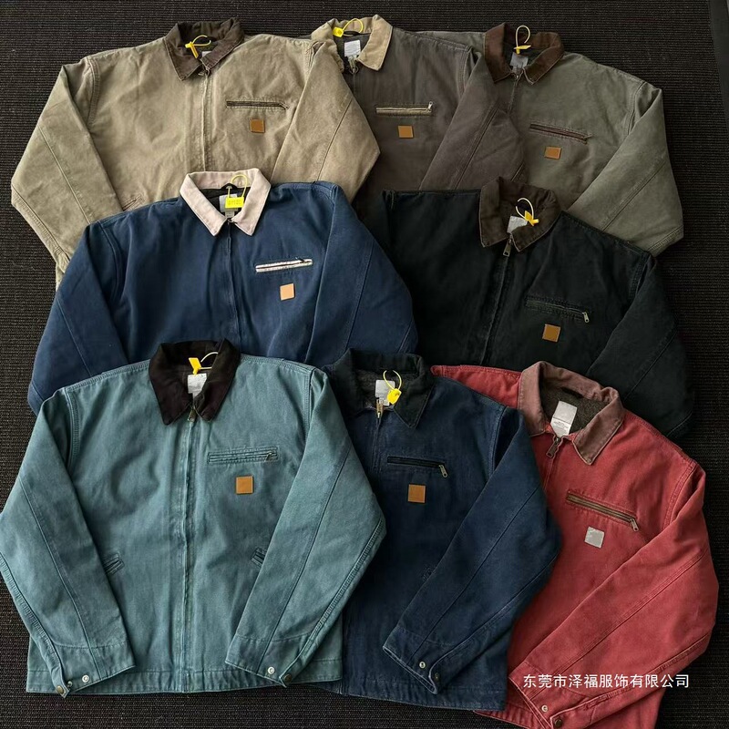 Heavyweight J97 American-Style Heavy Wash Autumn Short Wide-Fit Detroit Jacket Workwear Zipper Cleanfit Coat Heavyweight J97 American-Style Heavy Wash Autumn Short Wide-Fit Detroit Jacket Workwear Zipper Cleanfit Coat