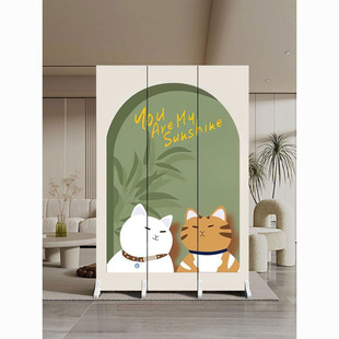 Cream-Style Screen Partition for Living Room, Foldable and Movable Entrance Door-To-Door Simple Modern Decoration Simple Folding Screen