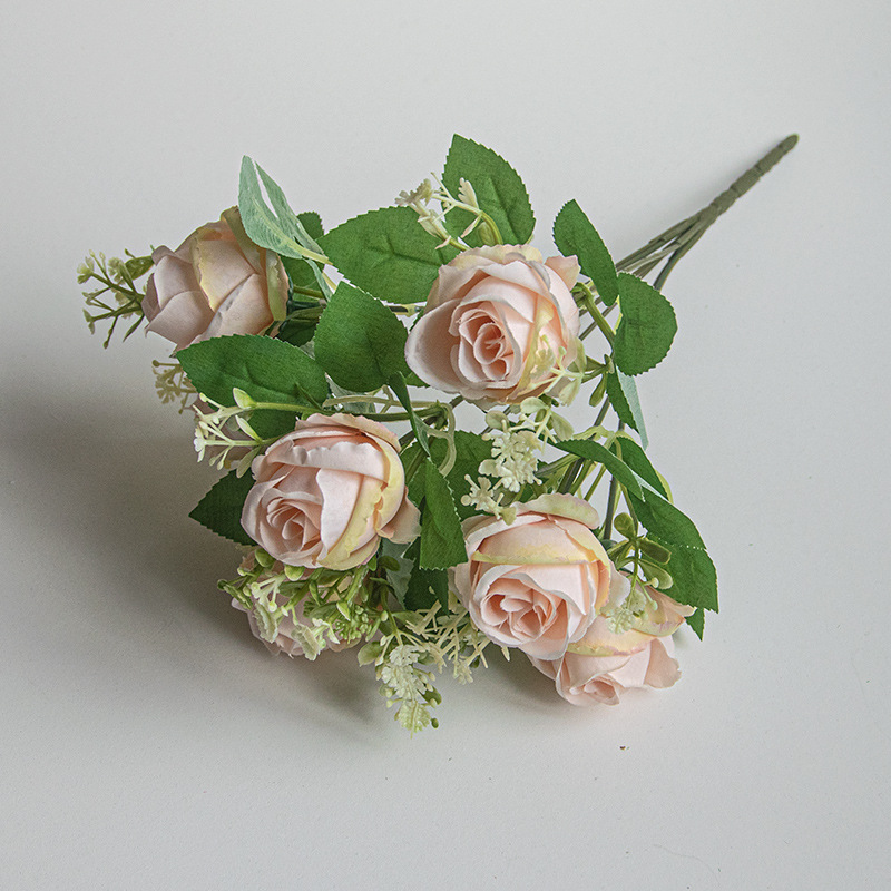 7-cabeza artificial multi-cabeza Rosa ramo boda decoración de la boda flor artificial fotografía diseño apoyos flor falsa