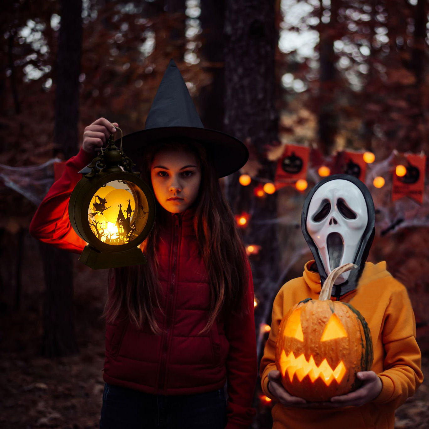 Decoraciones de Halloween transfronterizas ventanas decoraciones LED velas electrónicas Halloween bar atmósfera de terror