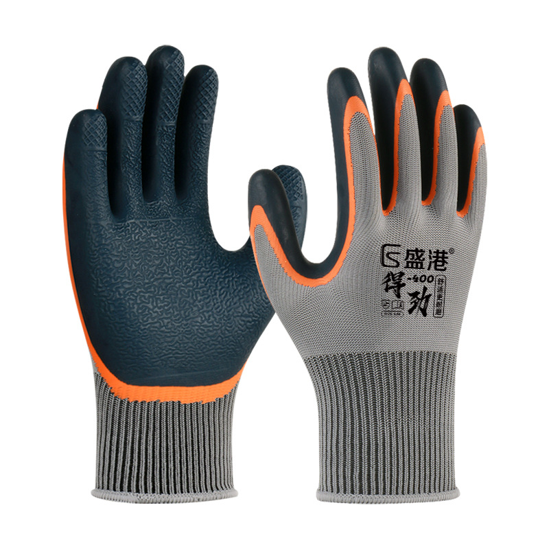 Guantes de protección laboral de Shenggang para uso en seco de guantes de transporte de protección de doble capa de impregnación antideslizante para trabajo resistente al desgaste