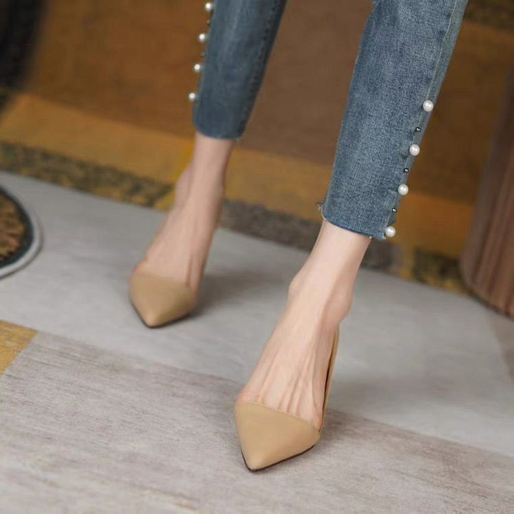 Super Soft Chic Light Luxury French Style Shoes With Cap Shallow Mouth Fairy Gentle Pointed Toe High Heels_vogvips.com