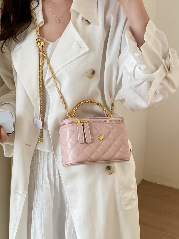 Cross-border 2026 nuevo estilo de alto nivel de sensación de fragancia pequeña bolsa de mano de moda versátil cadena de diamante mochila de hombro