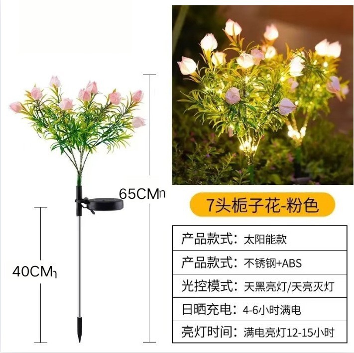 led太阳能灯地插灯彼岸花百合花玫瑰花仿真花蒲公英草坪铜线灯串|undefined